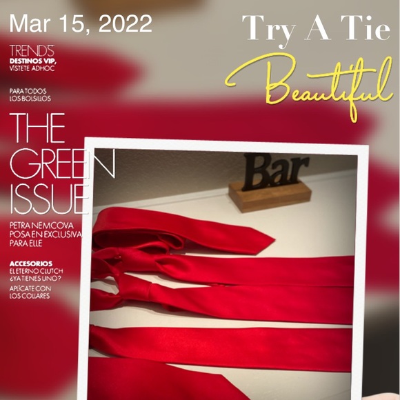 5 Solid Red Polyester Mens Tie(s) BUNDLE PRICE for All 5 Ties❗️ - Picture 7 of 16